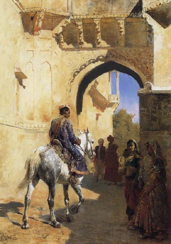 Edwin Lord Weeks A Street SDcene in North West India,Probably Udaipur Spain oil painting art
